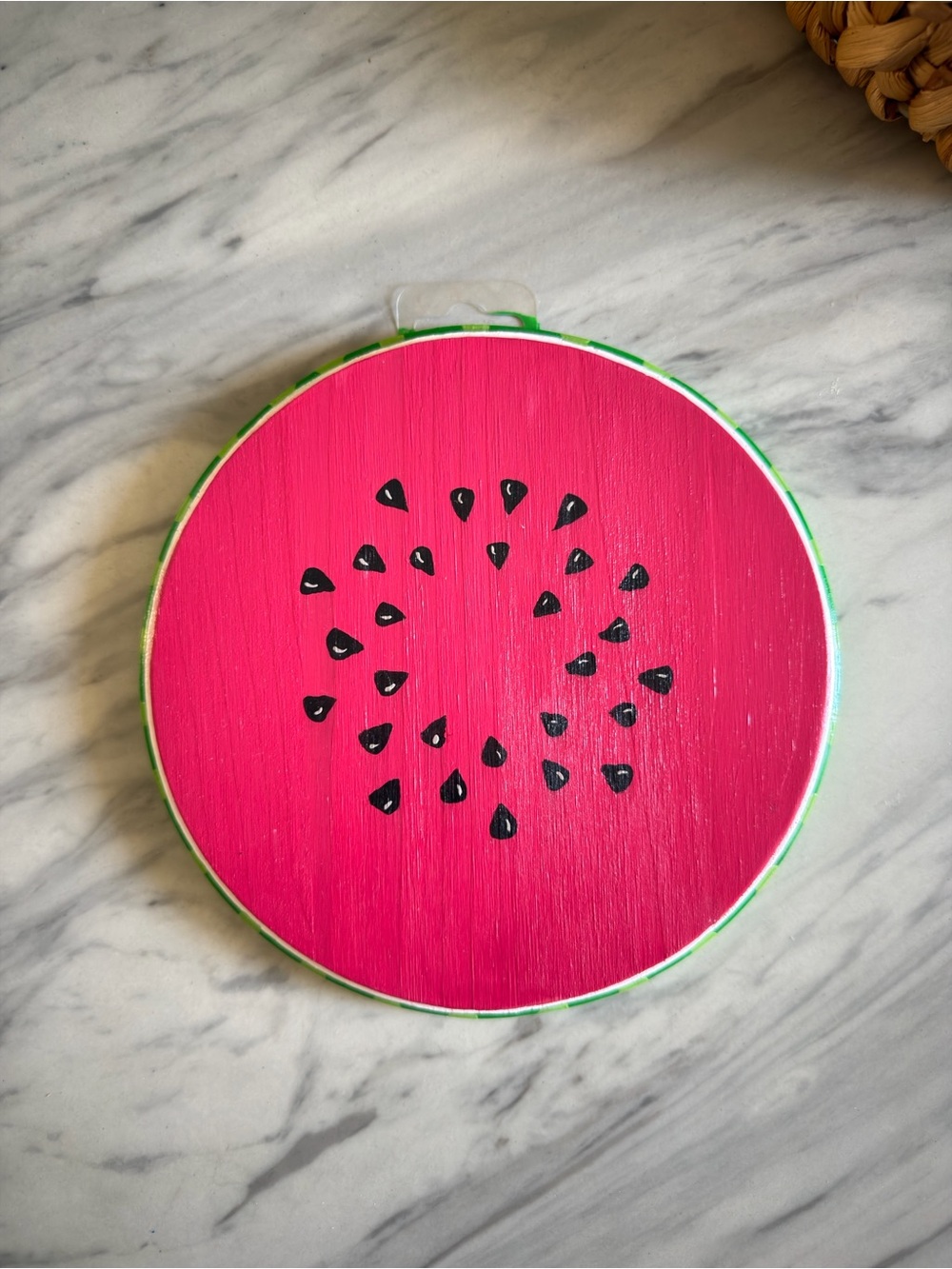 Round Watermelon Wall Accent - Pink & Green